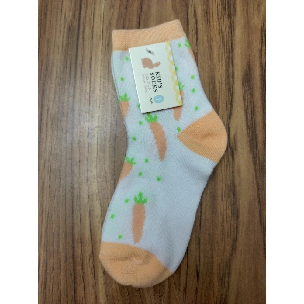 Kid's Socks Easter Socks 3 Pair Size 7-8.5 NEW bunny Easter egg carrots